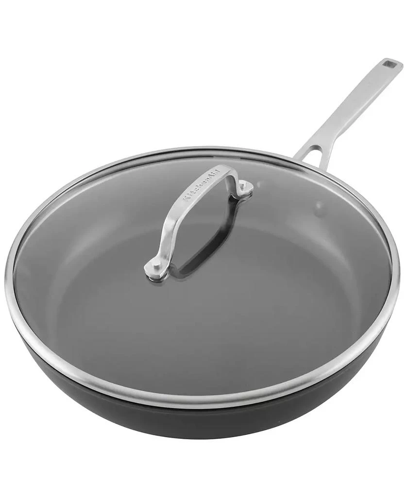 KitchenAid Hard-Anodized Induction Nonstick Frying Pan with Lid, 12.25", Matte Black 7