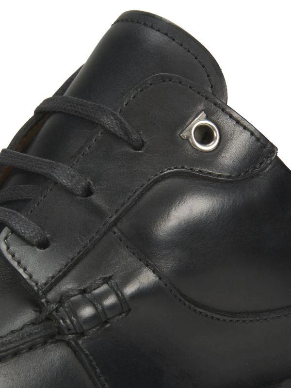 Salvatore Ferragamo Gancini Logo Leather Derbys 6