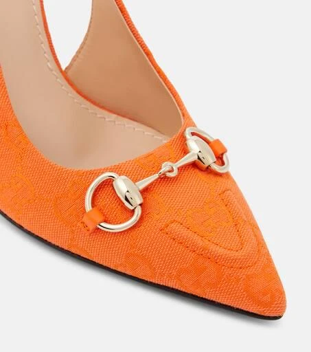 Gucci Horsebit GG canvas slingback pumps 6