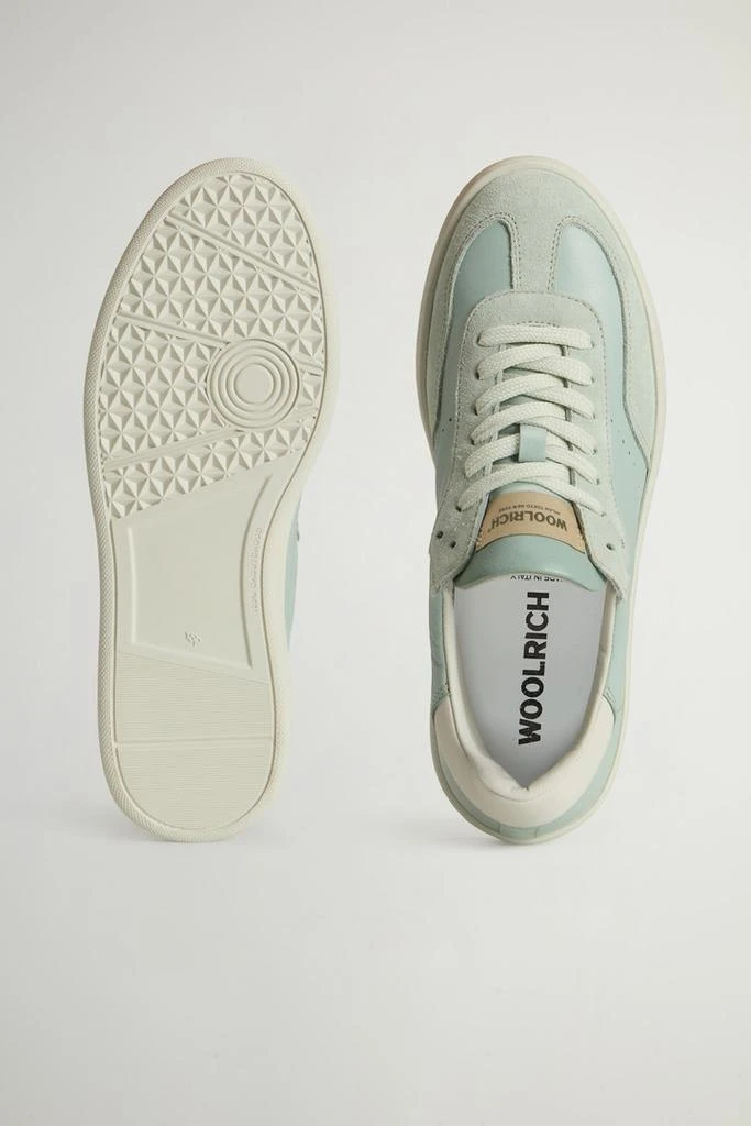Woolrich Swing Court Leather Sneakers with Suede Details - Women - Green 4