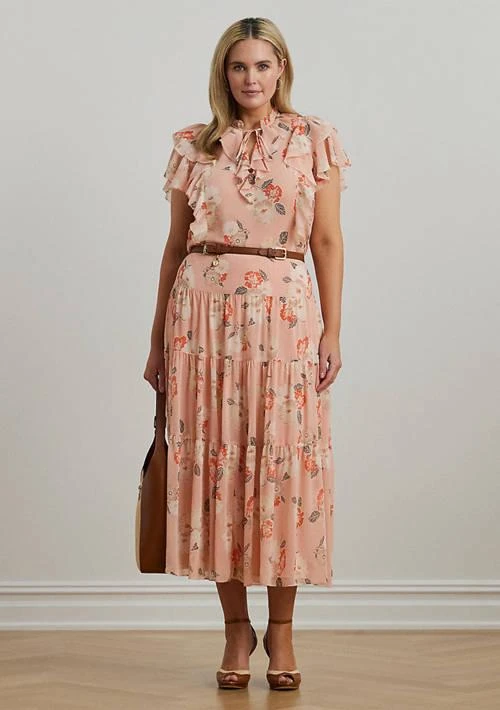 Ralph Lauren Ralph Lauren Floral Crinkle Georgette Tiered Skirt 4
