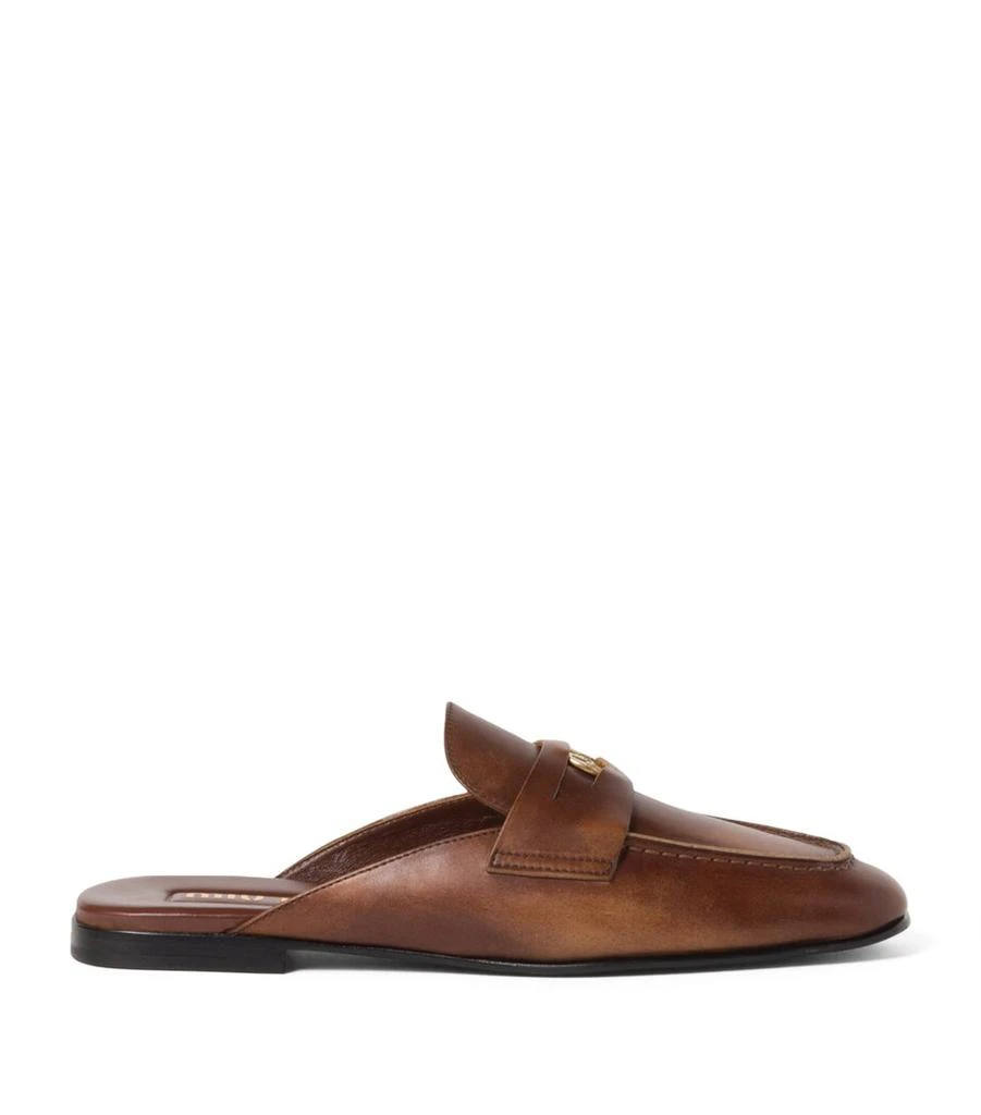 Miu Miu Backless Leather Loafers 1