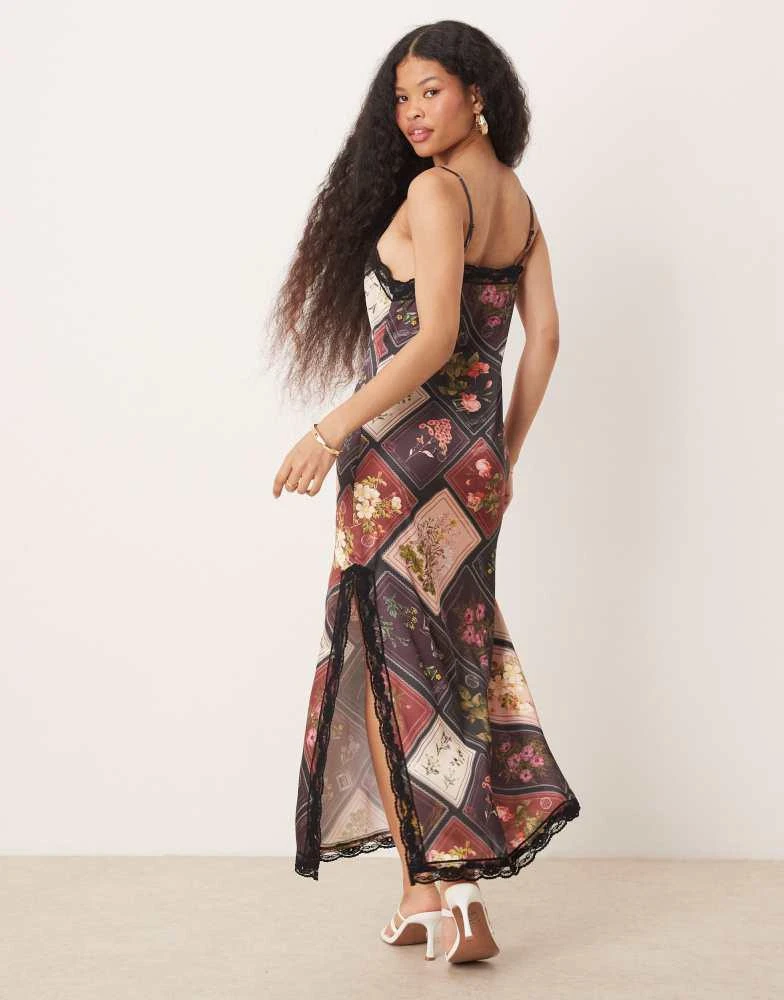 Miss Selfridge Miss Selfridge Petite maxi dress in patchwork print 4