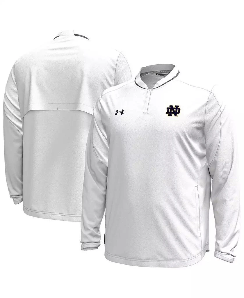 Under Armour Men's White Notre Dame Fighting Irish Motivate Long Sleeve Quarter-Zip Jacket 1