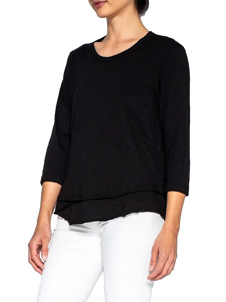 Wilt Shrunken Crew 3/4 Sleeve Mock Layer Tee 5
