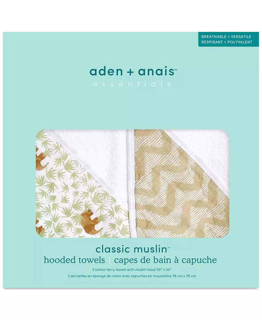 aden + anais Baby Boys or Baby Girls Hooded Bath Towels, Pack of 2
