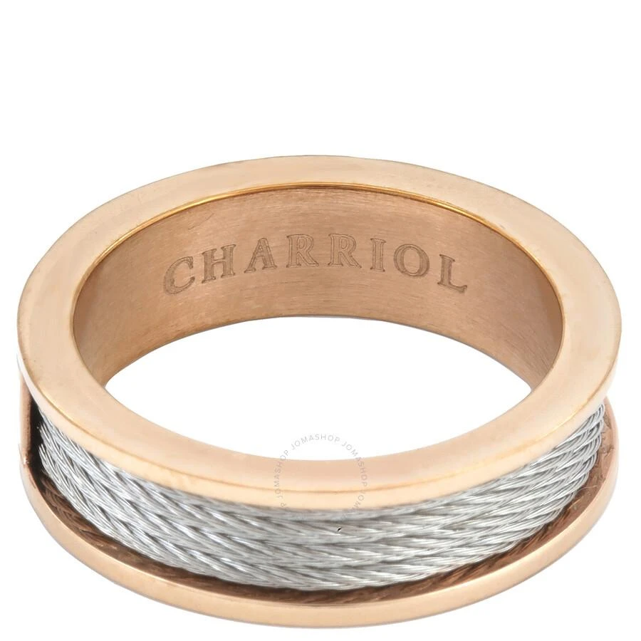 Charriol Forever Thin Rose Gold PVD Steel Cable Ring 3