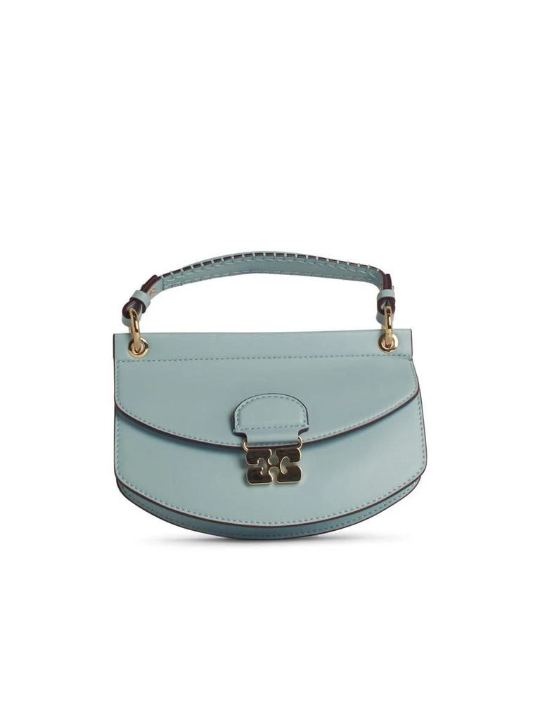 Ganni Ganni 'Apo-G' Light Blue Leather Bag 1