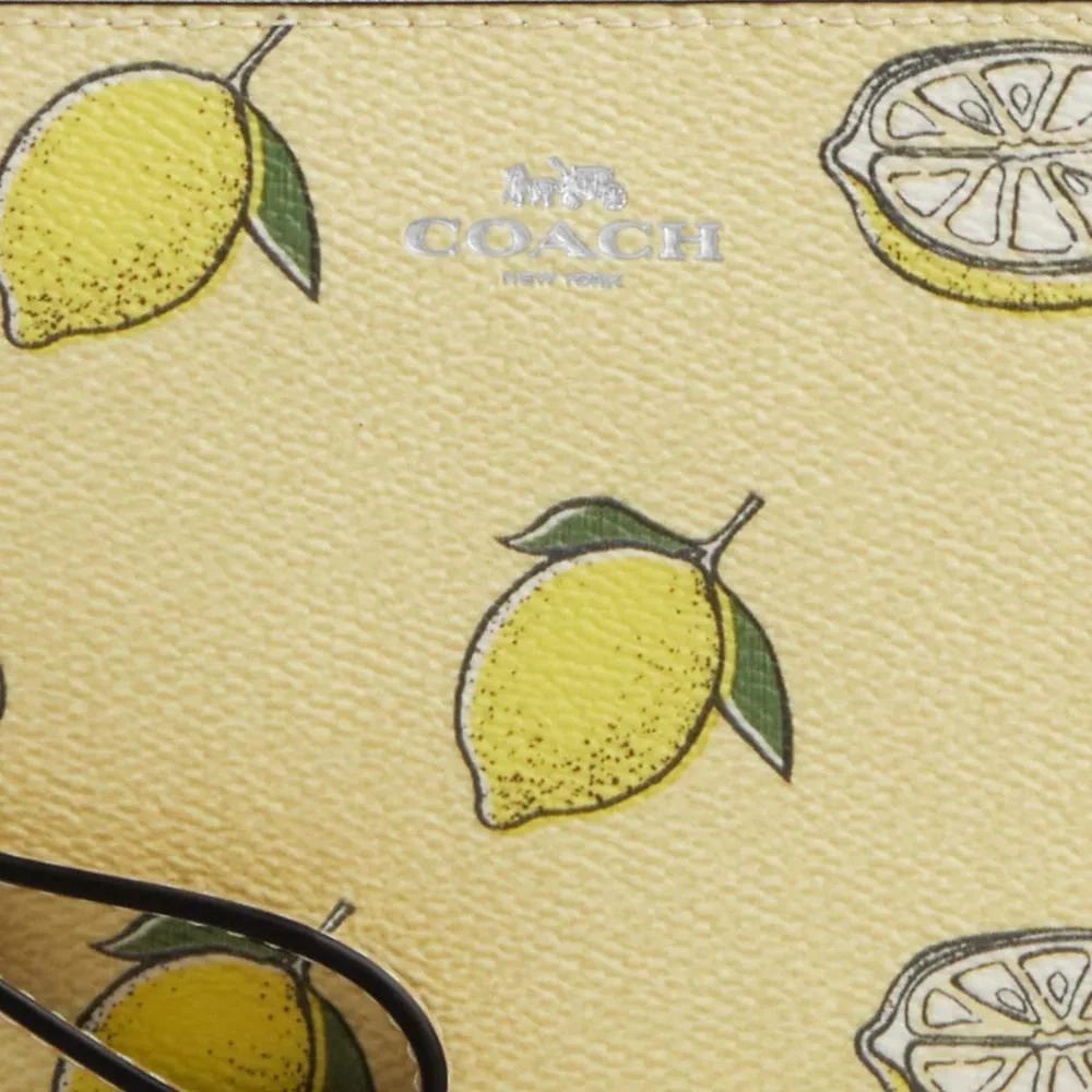 Coach Corner Zip Wristlet With Lemon Print 4