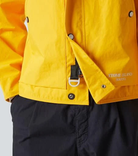 Stone Island Logo laminated cotton poplin raincoat 5