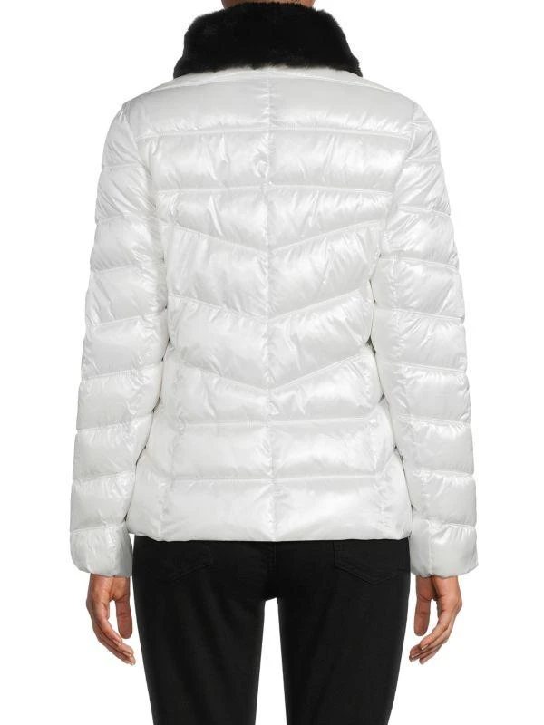 Karl Lagerfeld Paris Faux Fur Collar Puffer Jacket 2
