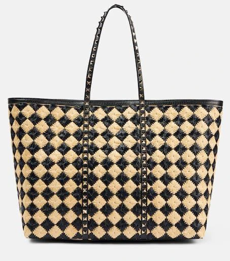 Valentino Rockstud Large checked tote bag 1