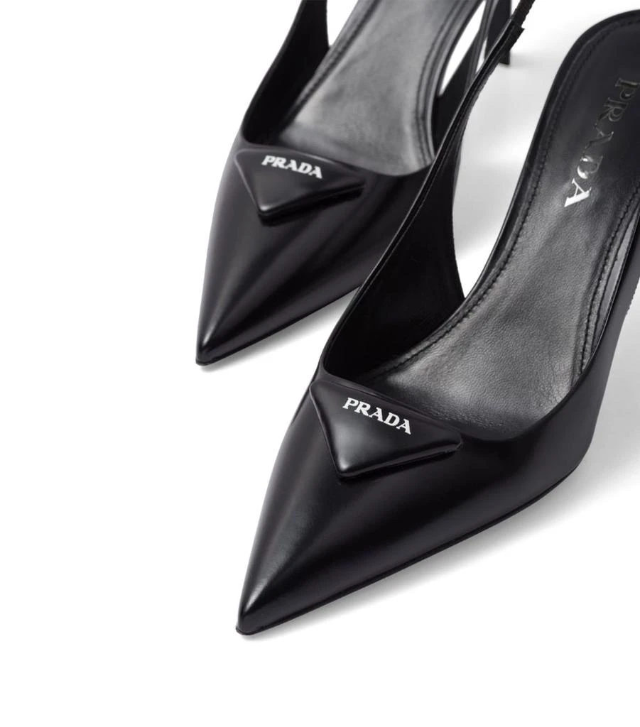Prada Brushed Leather Slingback Pumps 75 6