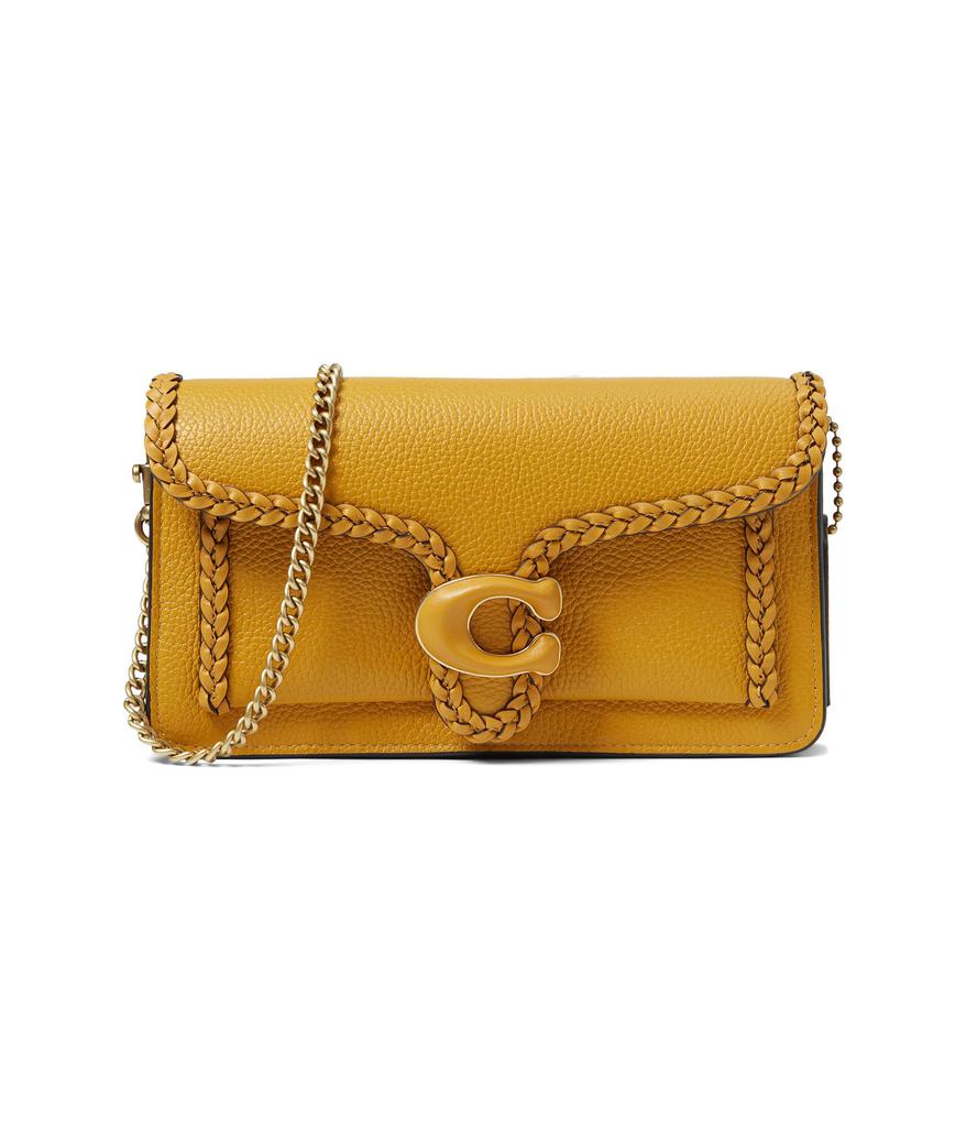 COACH Braided Leather Trim Tabby Chain Clutch