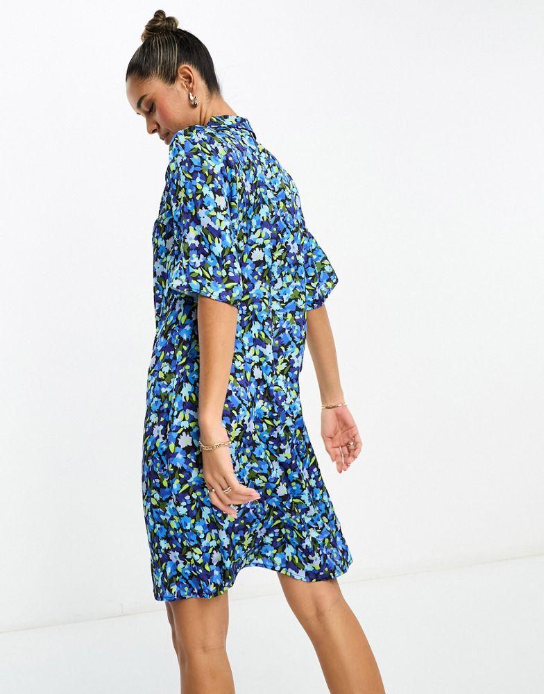 Y.A.S. Y.A.S shirt dress in blue floral print