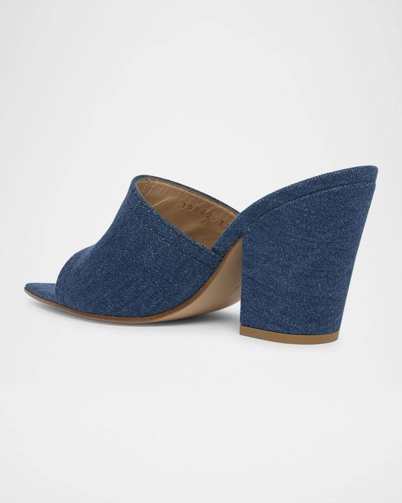 Gianvito Rossi Denim Block-Heel Mule Sandals 4