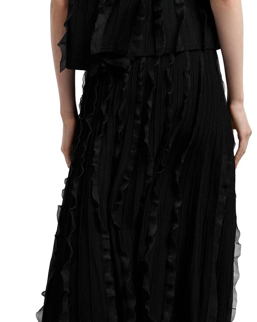 Emporio Armani Midi A Line Skirt with Vertical Ruffle Detail 4