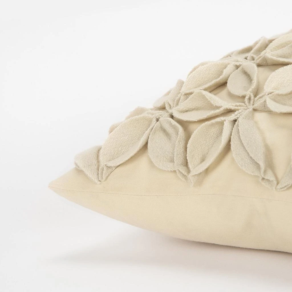 Hivvago Cream Pinwheel Floral Petal Down Filled Throw Pillow 3