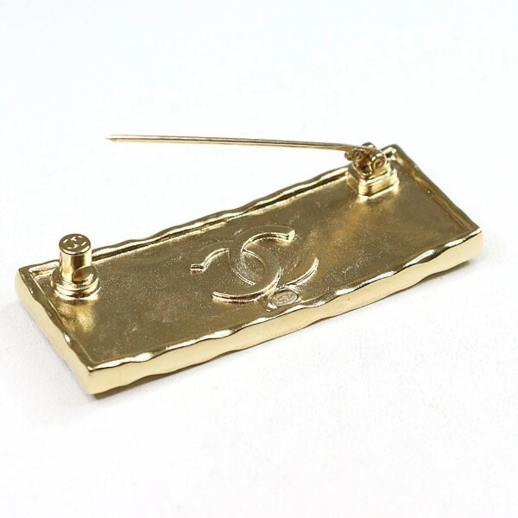 Chanel gold Leather Metal Brooch (Pre-Owned) 2