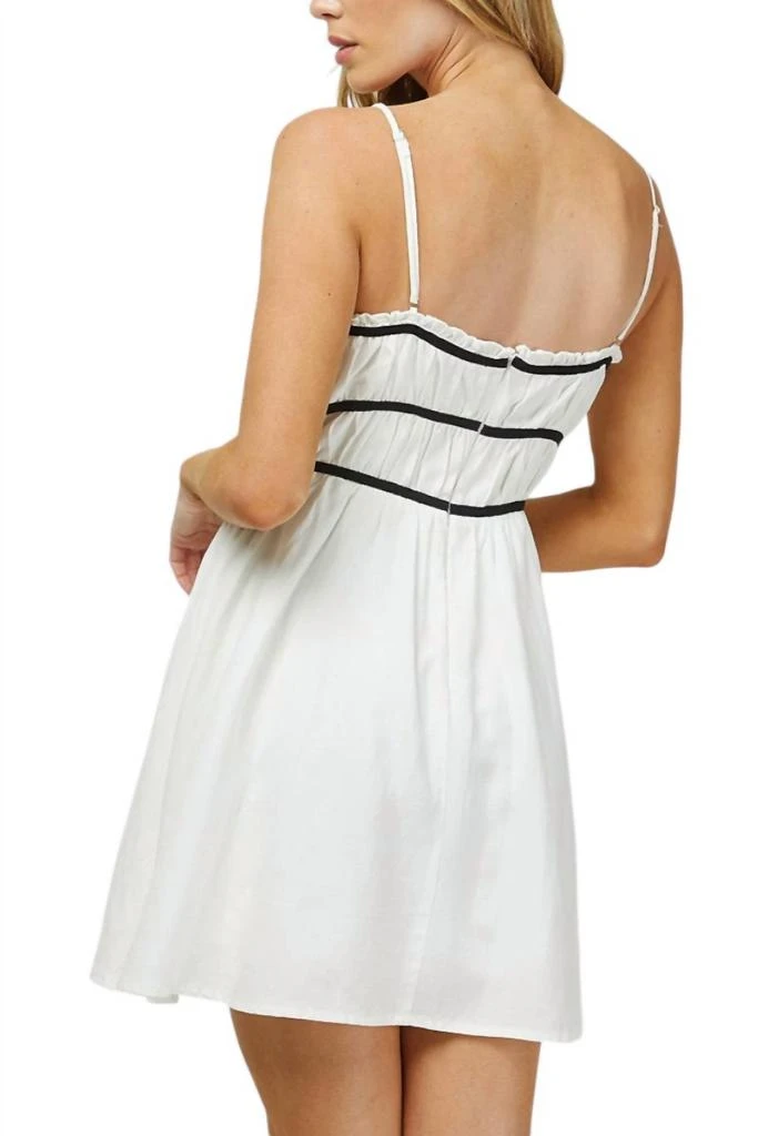 needii Smocked Mini Dress In White 3