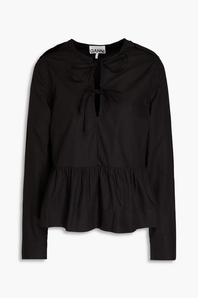 Ganni Cotton-poplin peplum top