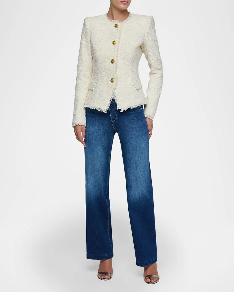 L
Agence Nerina Collarless Tweed Blazer 2