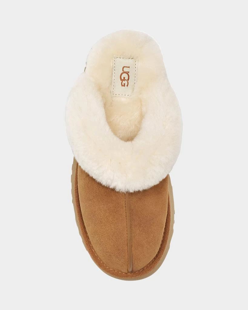 UGG Disquette Suede & Shearling Platform Slippers 4