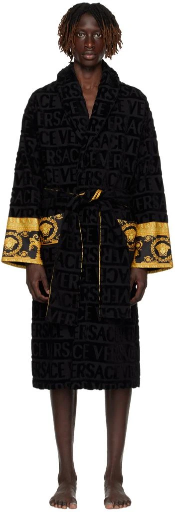 Versace Underwear Black 'I Heart Baroque' Robe