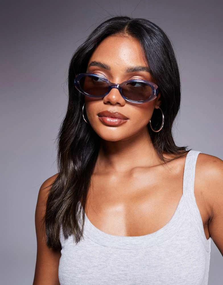 Quay Felt Cute Sunglasses Quay felt cute oval sunglasses in mint | ASOS main image 3