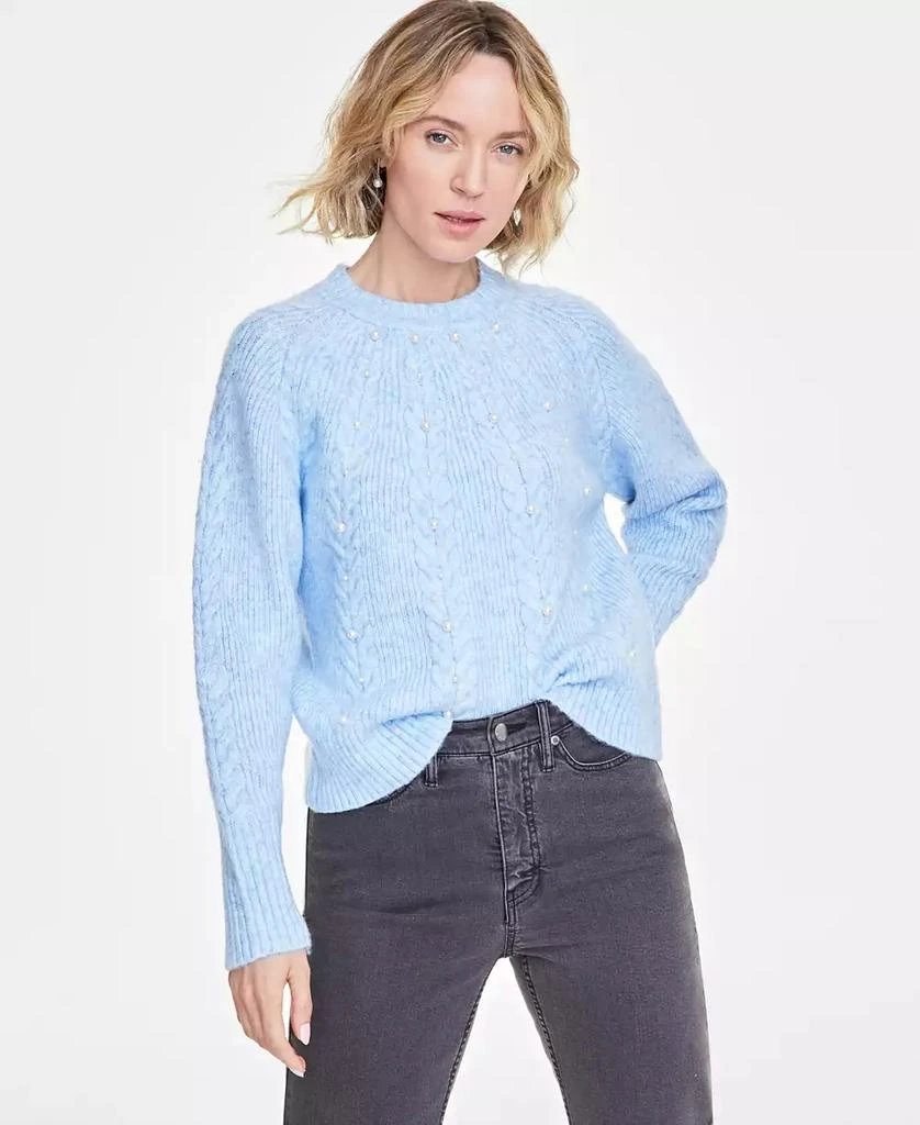 On 34th Women's Crewneck Faux-Pearl Embellished Sweater, Exclusively at Macy's 4