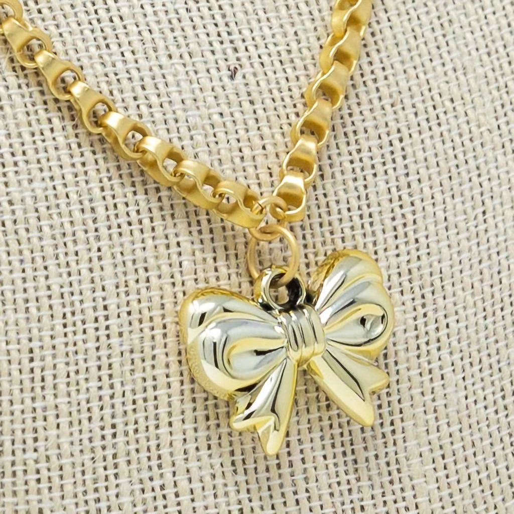 Mary Kathryn Designs Women's Fancy Girl Ribbon Necklace In Gold 3