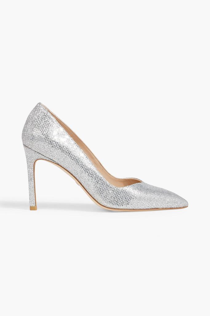 STUART WEITZMAN Anny glittered woven pumps