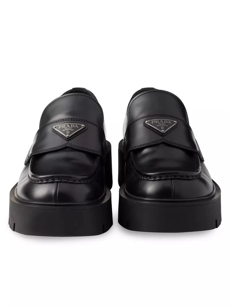 Prada Brushed Leather Loafers 5