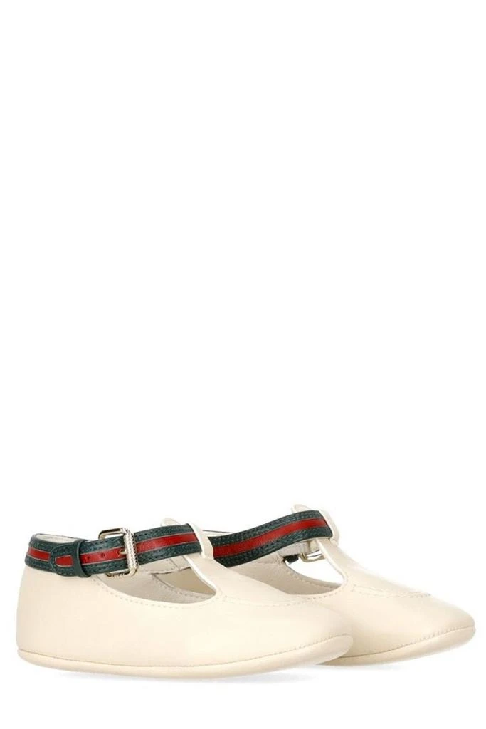 Gucci Gucci Kids Web-Stripe Round Toe Ballet Flats 2
