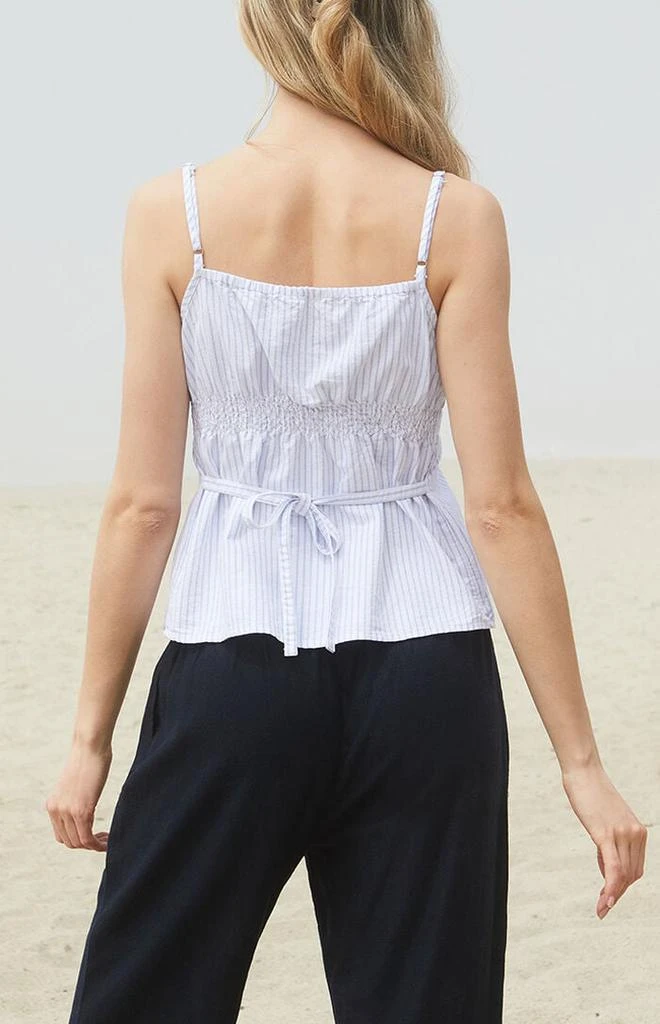 John Galt Blue & White Striped Tiffany Tank Top 4