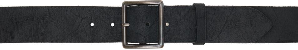 RRL Black Distressed Leather Belt