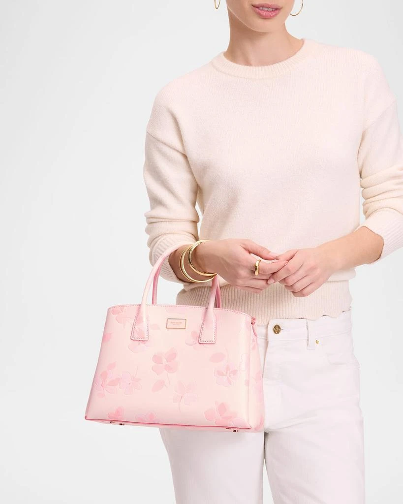 Kate Spade serena spring pansies leather satchel bag 2