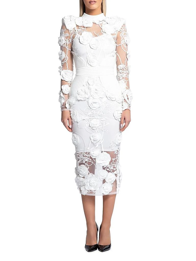Zhivago Battle Lines Floral-Embellished Vendetta Dress 3