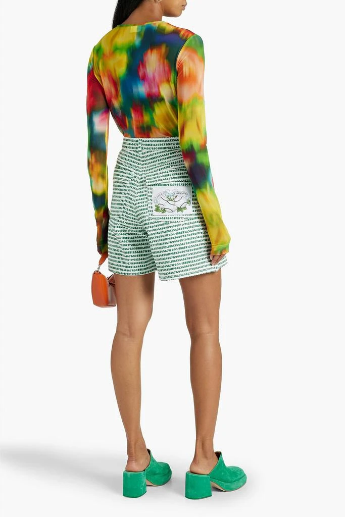 shrimps Zelmo printed appliquéd cotton-twill shorts 3
