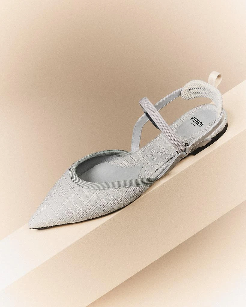 Fendi Colibri Lite FF Raffia Slingback Flats 2