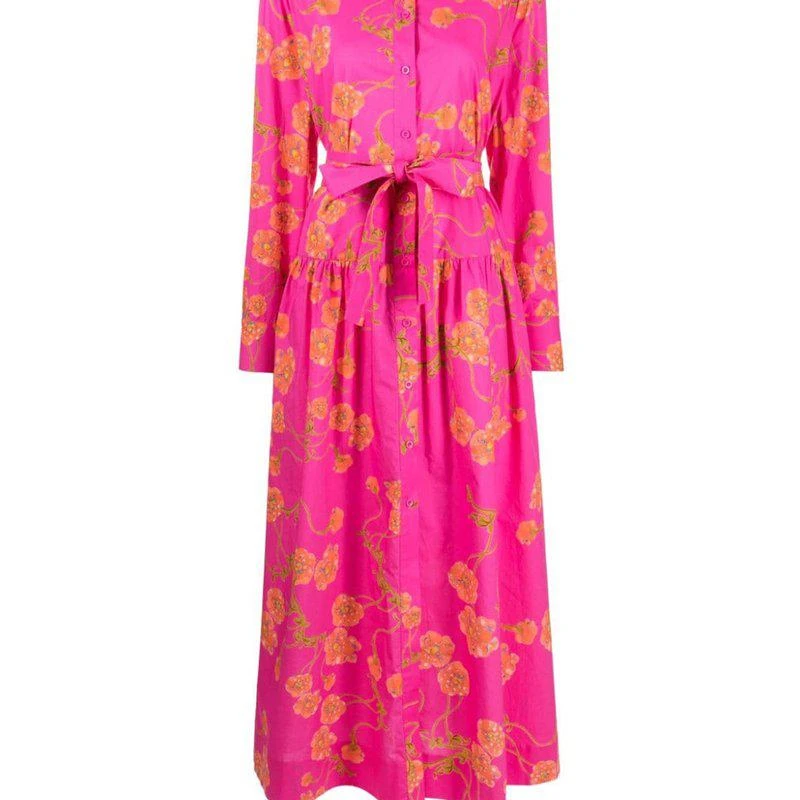 Cynthia Rowley Perennial Shirt Dress Pink Floral 1