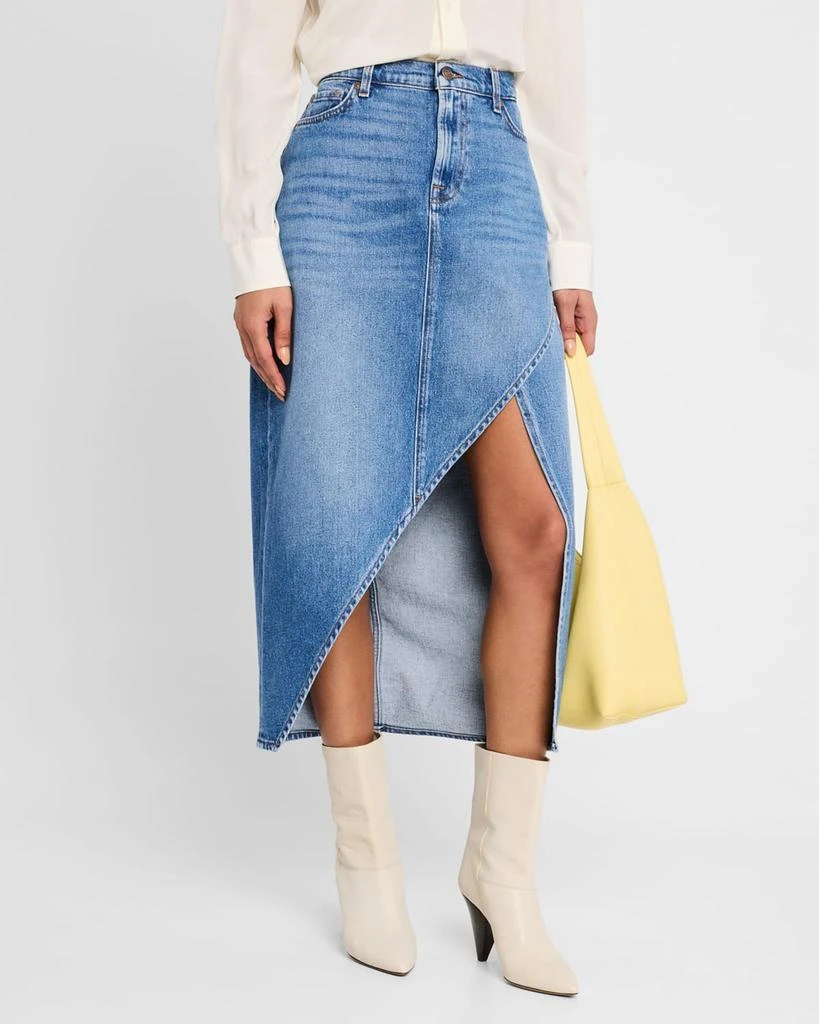 7 for all mankind Libby Asymmetric Denim Midi Dress 4