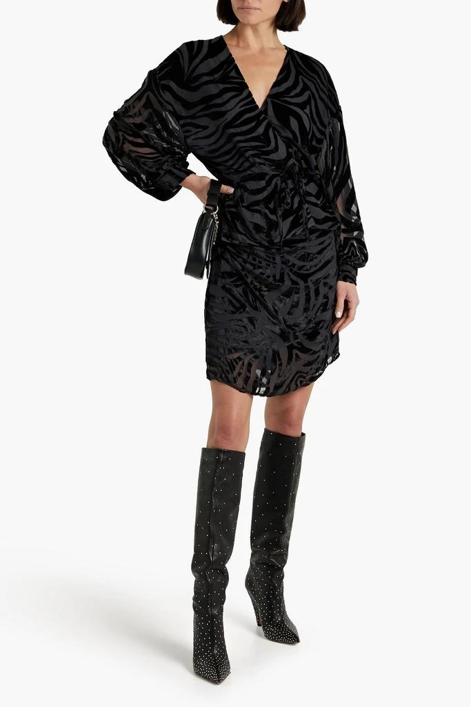 IRO Nurat devoré-velvet wrap blouse 2