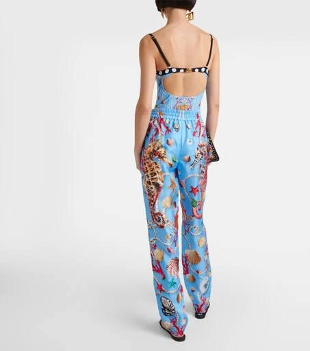 Dolce 
Gabbana Capri printed silk straight pants 3
