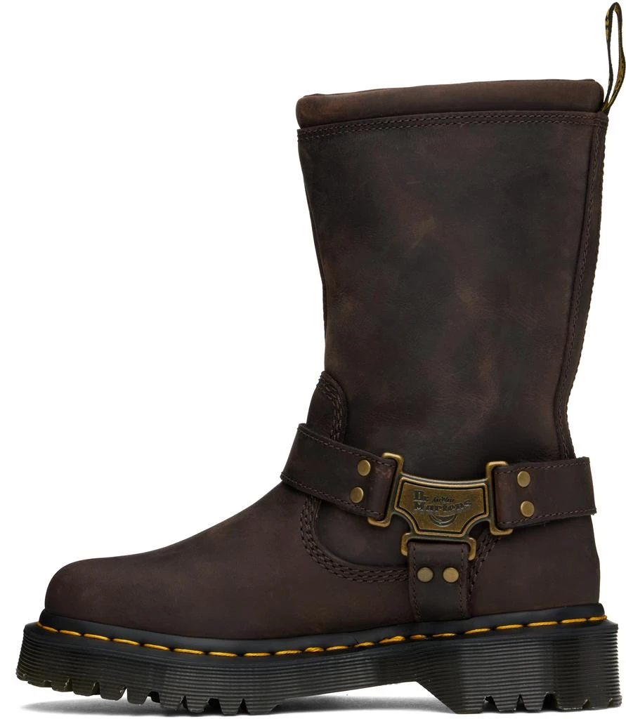 Dr. Martens Brown Anistone Hi Leather Biker Boots 3