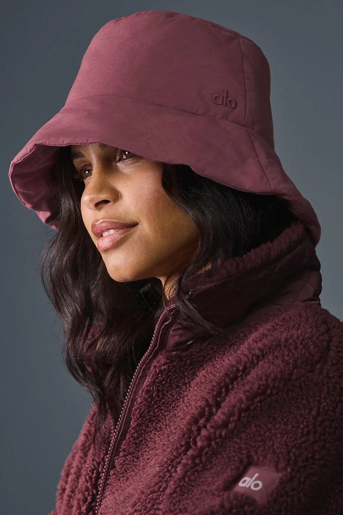 Alo Good Shade Puffer Bucket Hat - Burgundy Truffle 1