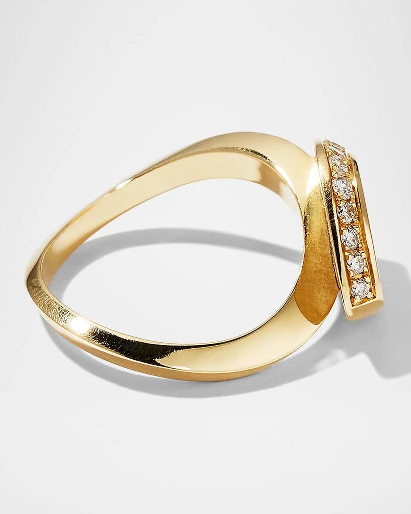 Vendorafa Yellow Gold Pebble Ring with Mother-of-Pearl and Diamonds 4