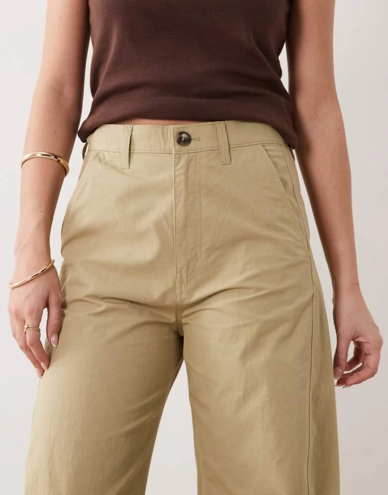 ARKET ARKET barrel shape light cotton trousers in black 3