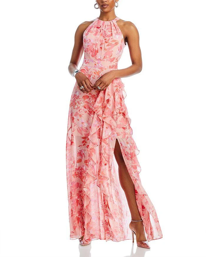 Eliza J Reverse Halter Dress 1