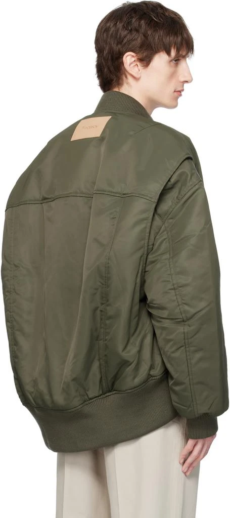 JW Anderson Green Curved Hem Oversized Bomber Jacket 3